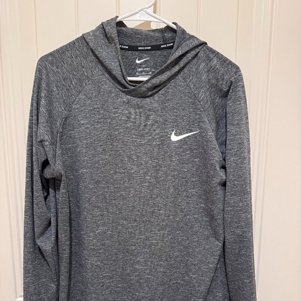Nike Swim Dri-fit UPF 40+ Long Sleeve Hoodie Grey Heathered Small
